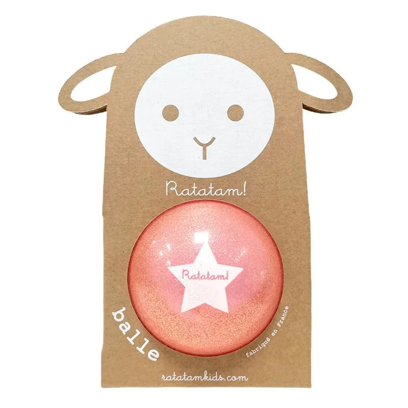 Petit Ballon Pailleté Mouton Rose 10 Cm