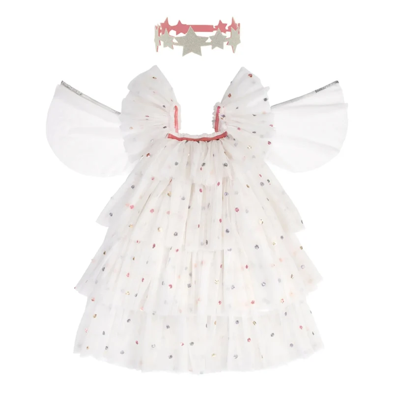 Déguisement D'Ange En Tulle Avec Couronne