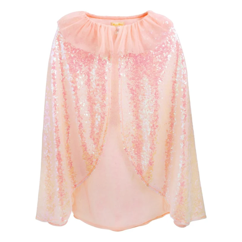 Cape De Sequins Iridescents, Collerette Rose & Baguette Sequins