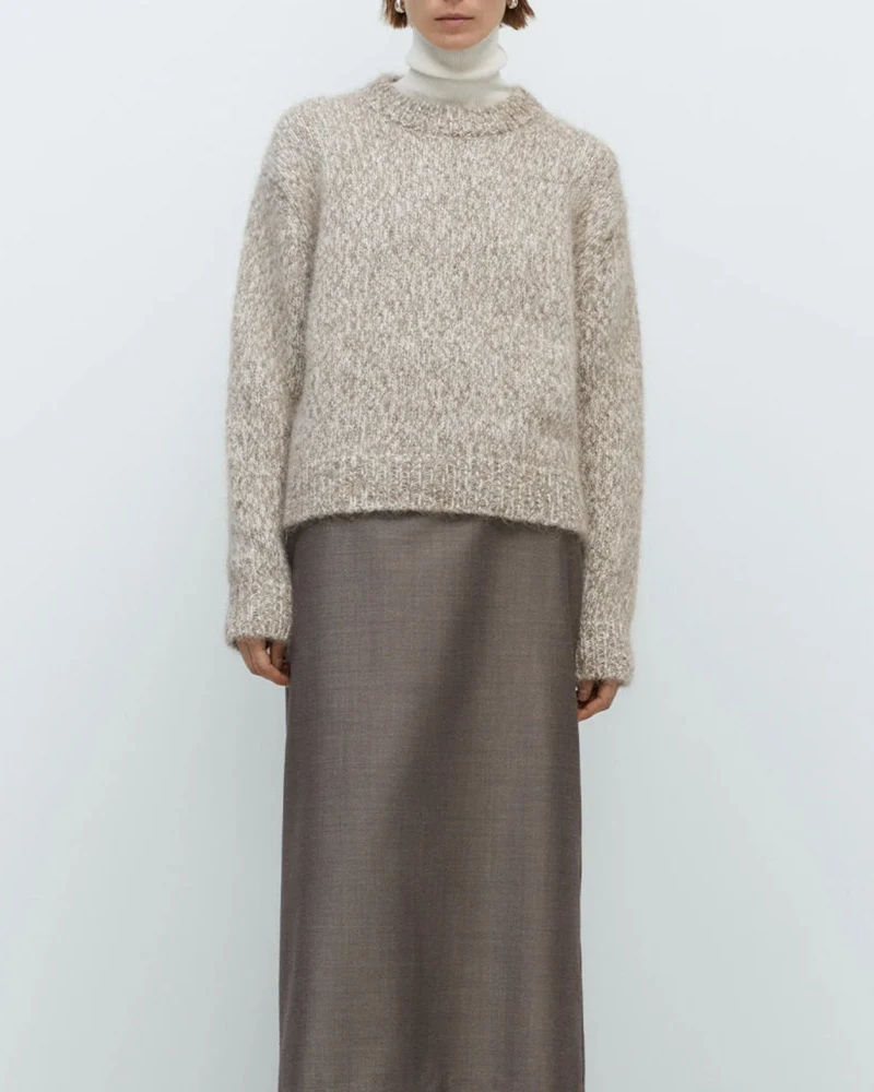 Cordera - Pull Chunky Mélangé - Beige