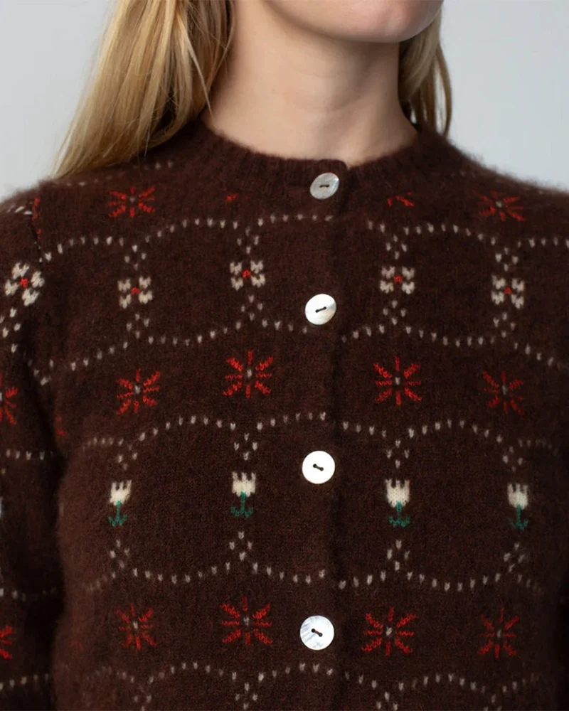 Calle Del Mar - Cardigan Fair Isle - Chocolat