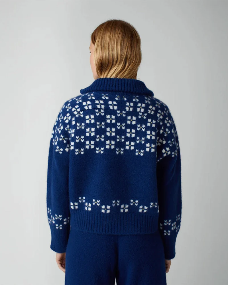 Calle Del Mar - Cardigan Winter Fair Isle Demi Zip