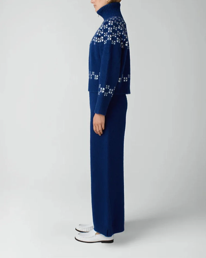Calle Del Mar - Cardigan Winter Fair Isle Demi Zip