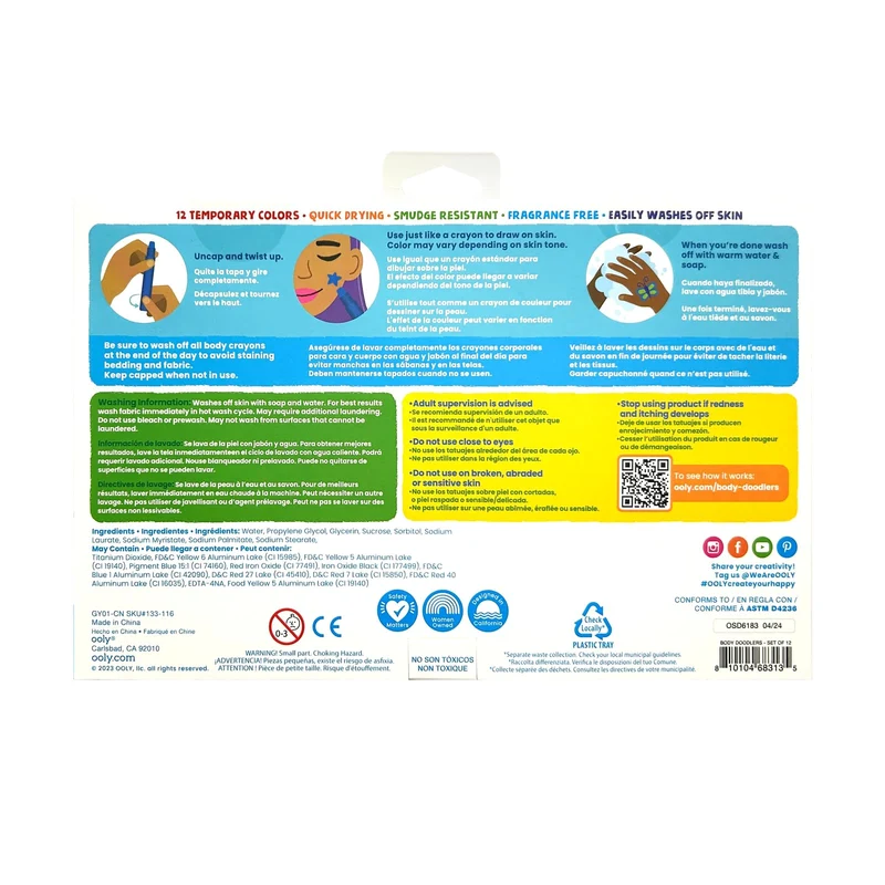 Coffret 12 crayons pour visage et corp