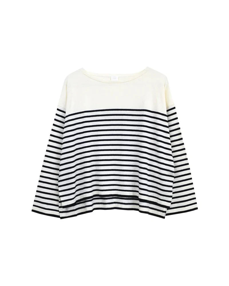 Ct Plage - Pull Col Rond - Rayures Marine