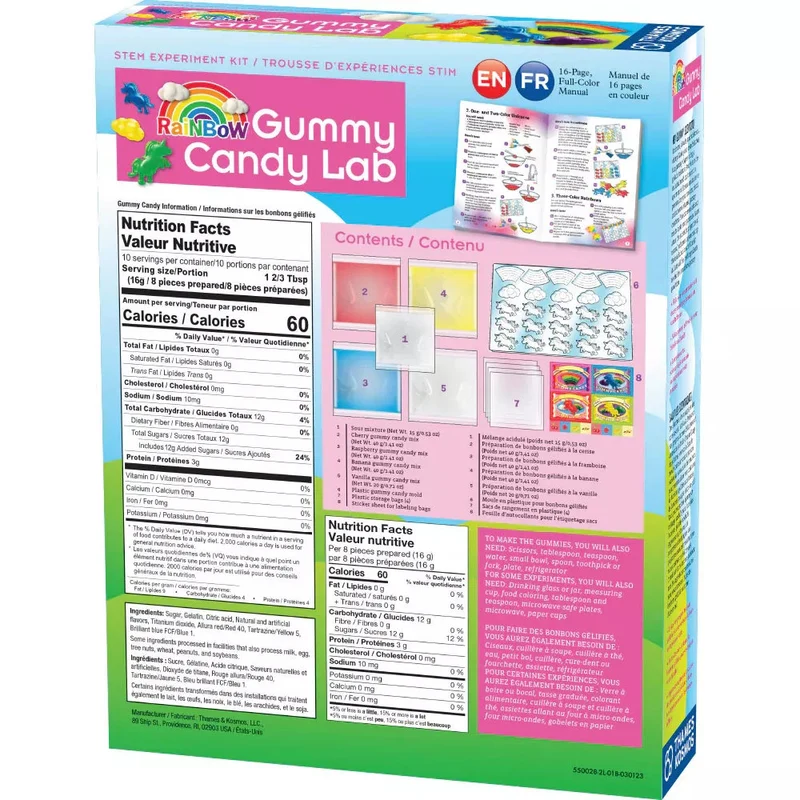Laboratoire de bonbons gélifiés arc-en-ciel