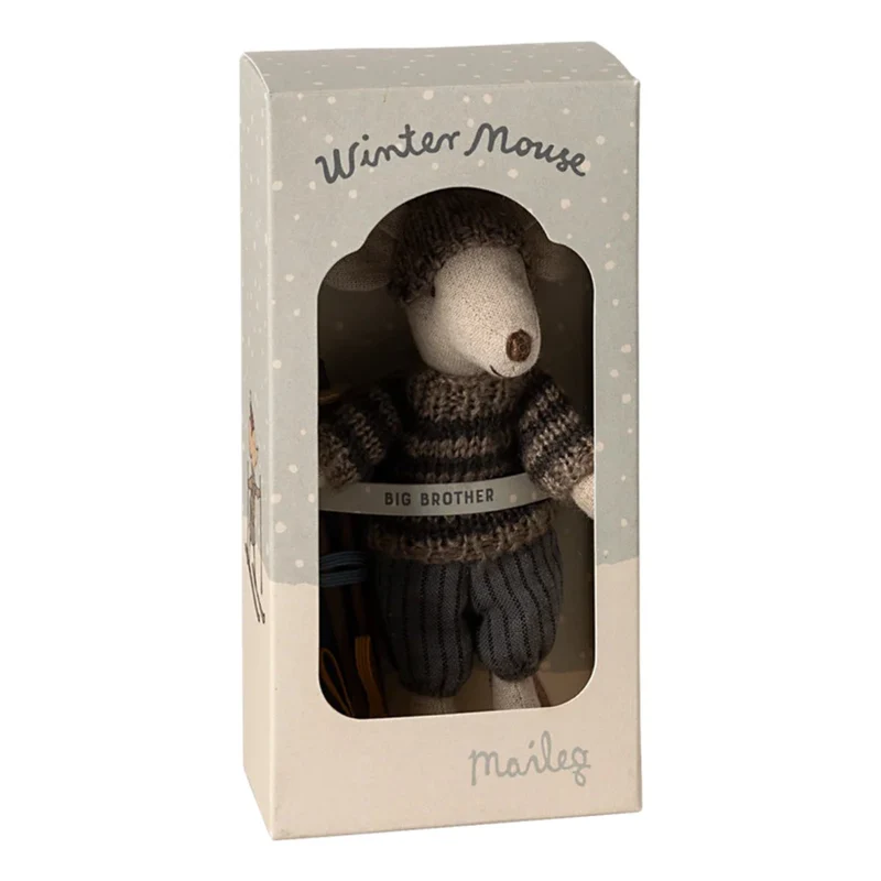 Souris D'hiver Avec Set De Ski Big Brother - Gris