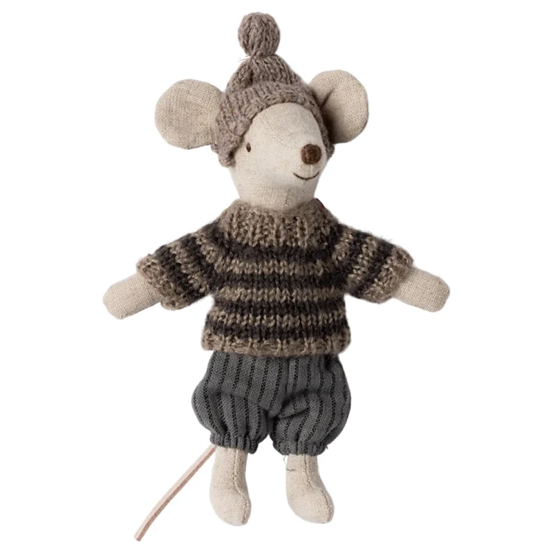 Souris D'hiver Avec Set De Ski Big Brother - Gris