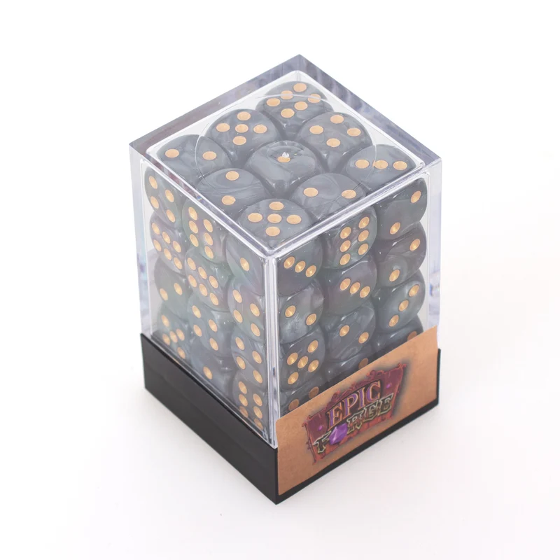 Set de 36 dés de 6 noirs - Epic Forge - 12mm