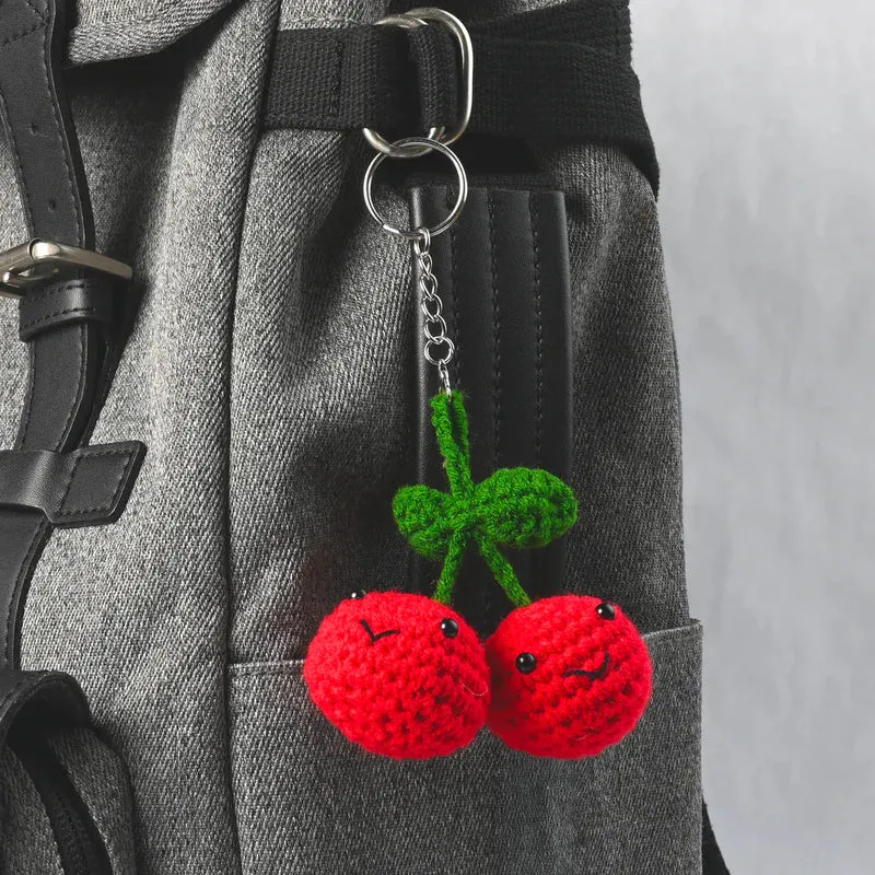 Kit DIY Crochet: Porte-Clés Cerises (ML)