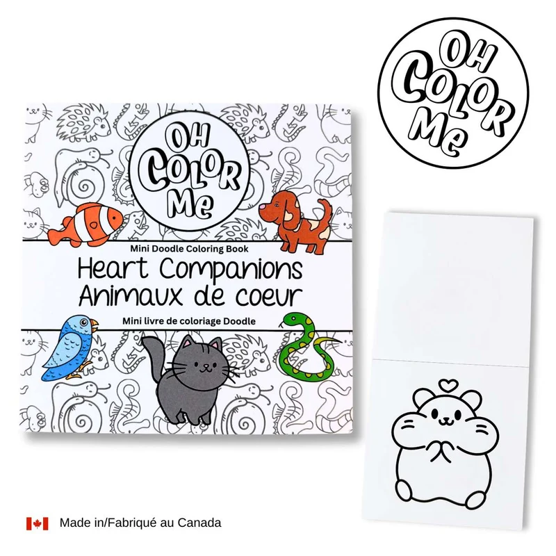 Mini livre de coloriage Animaux de cœur