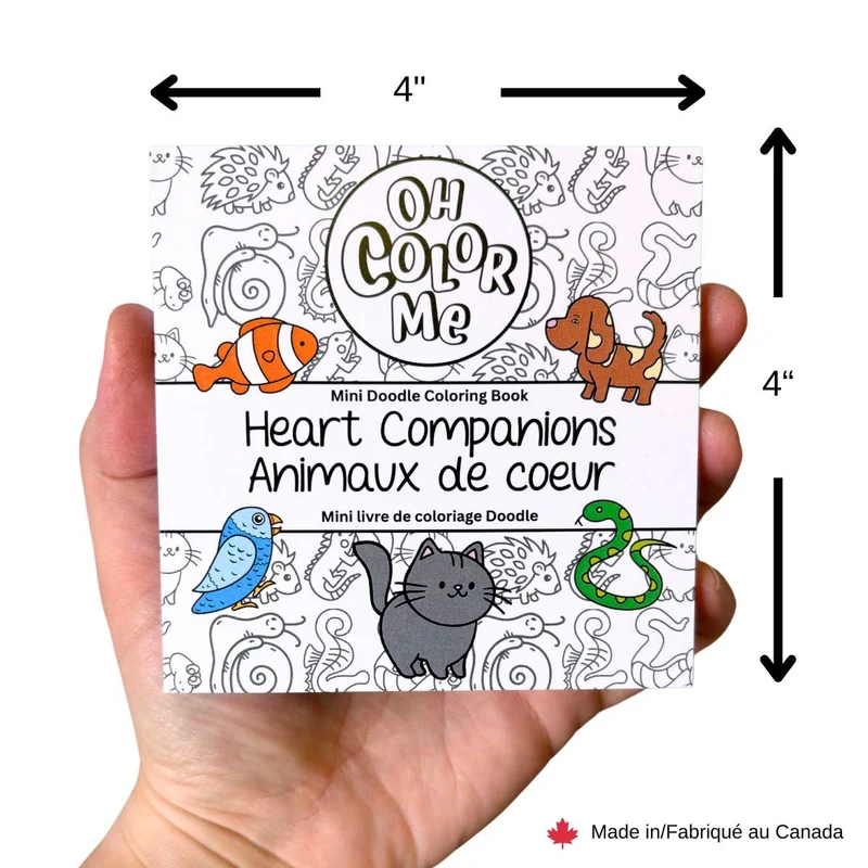 Mini livre de coloriage Animaux de cœur