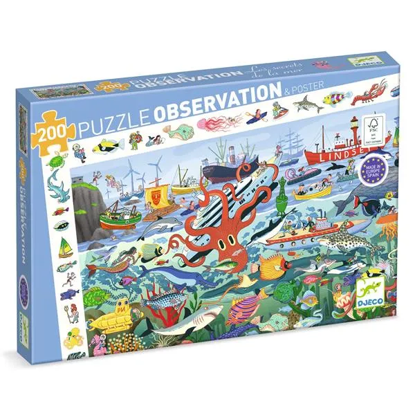 Puzzle observation - Les secrets de la mer, 200 p