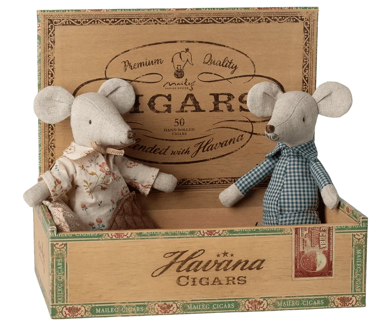Grand-Mère & Grand-Père Souris Et Leur Boîte