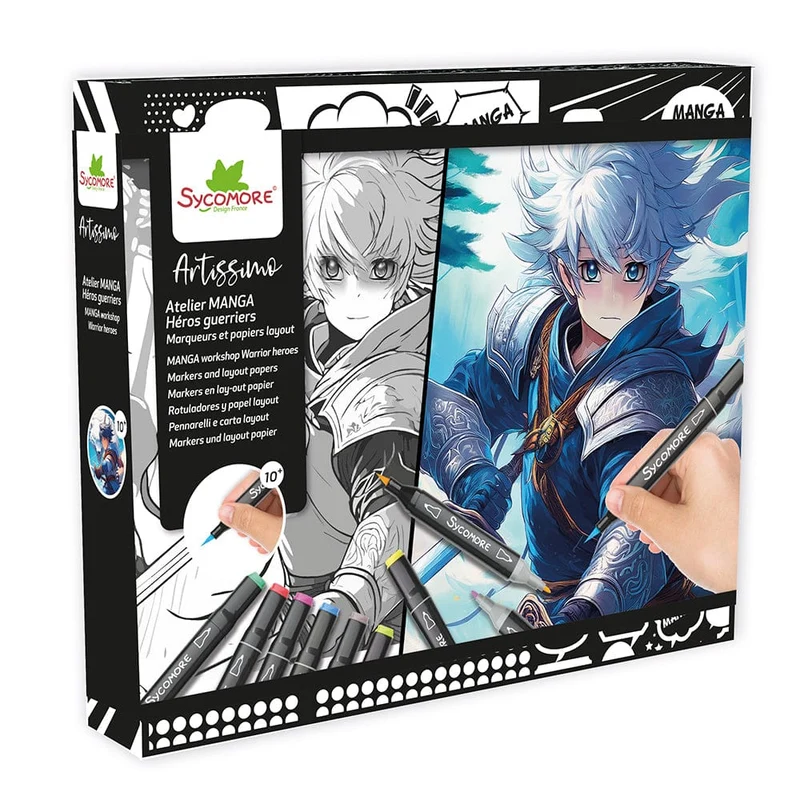 Artissimo- 10 tableaux Atelier Manga et marqueurs - Héros guerriers (ML)