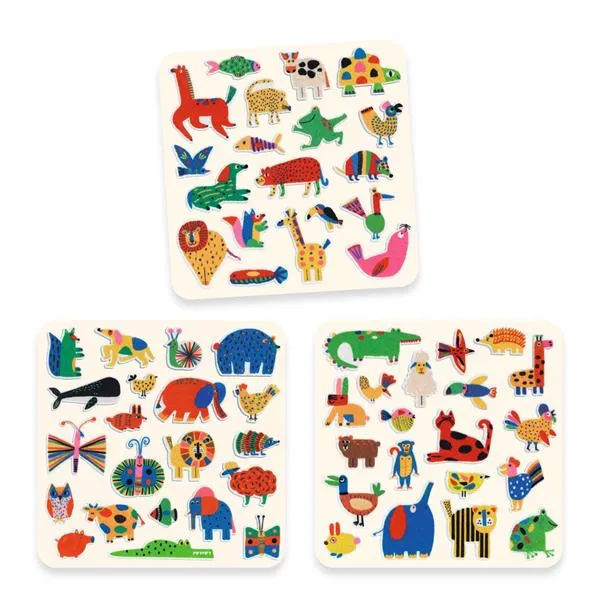 60 gommettes en feutrine - Des animaux partout