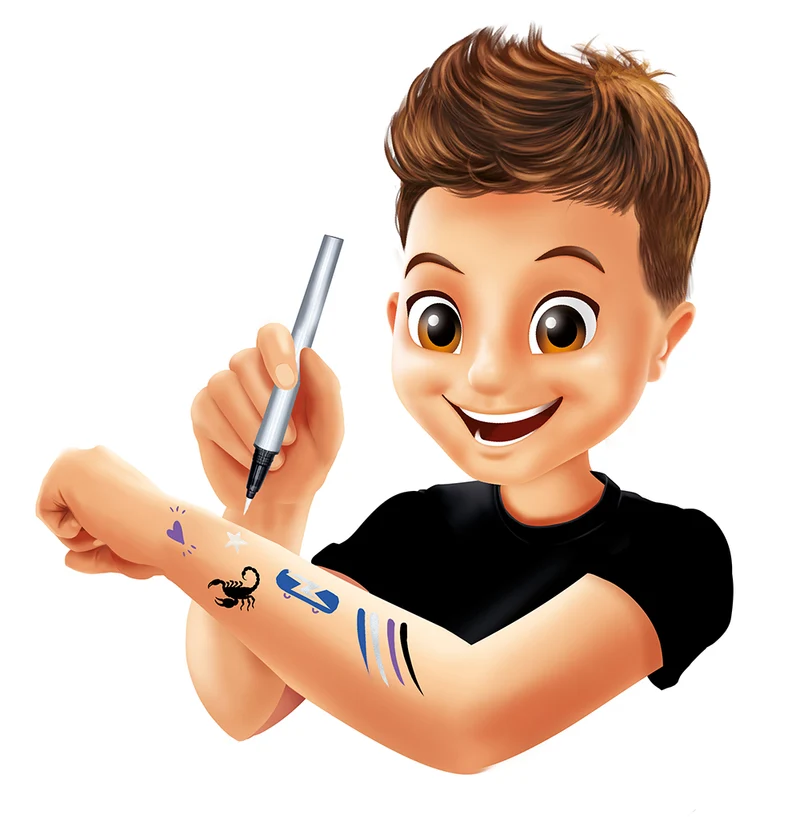 Buki - Feutres tattoos Argentés
