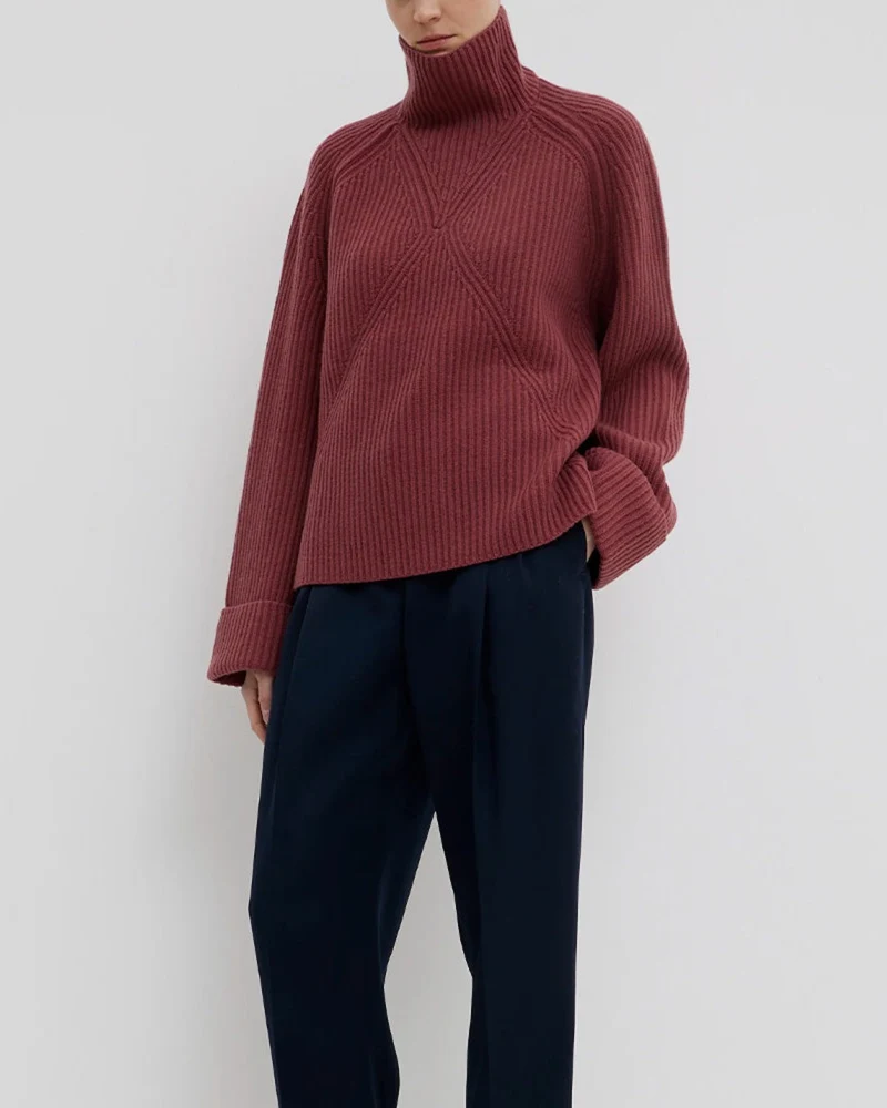 Chistian Wijnants - Pull Côtelé Manches Marteau - Merlot