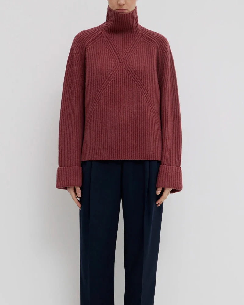 Chistian Wijnants - Pull Côtelé Manches Marteau - Merlot