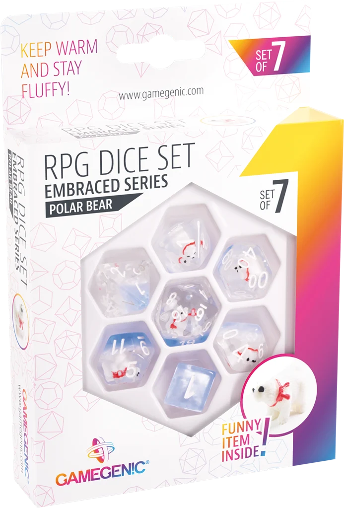 Set de 7 dés JDR - Embraced Series - Polar Bear
