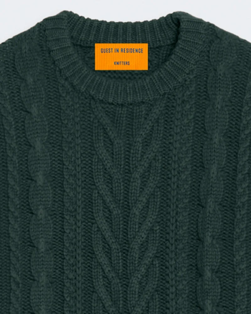 Guest In Residence - Maille Fisherman Crew - Vert Holly