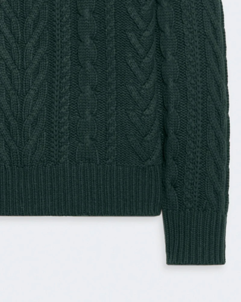 Guest In Residence - Maille Fisherman Crew - Vert Holly