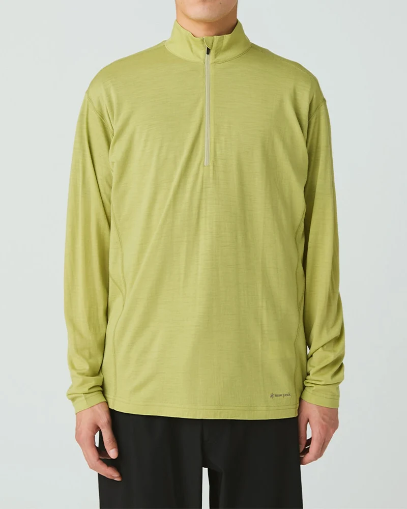 Snow Peak - Pull Demi-Zip Laine - Vert Clair