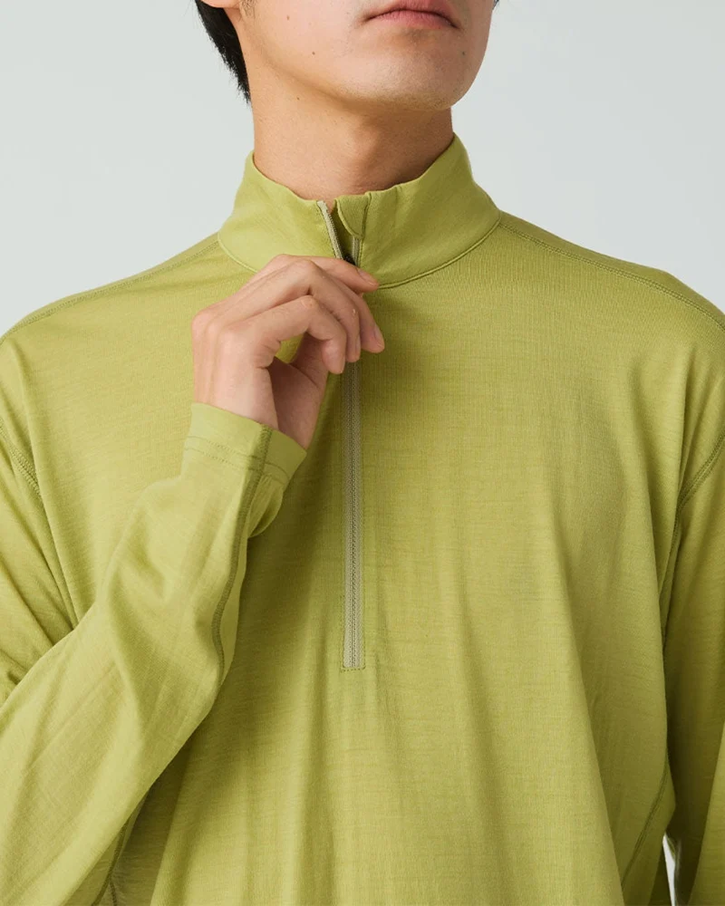Snow Peak - Pull Demi-Zip Laine - Vert Clair
