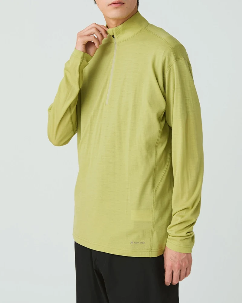 Snow Peak - Pull Demi-Zip Laine - Vert Clair