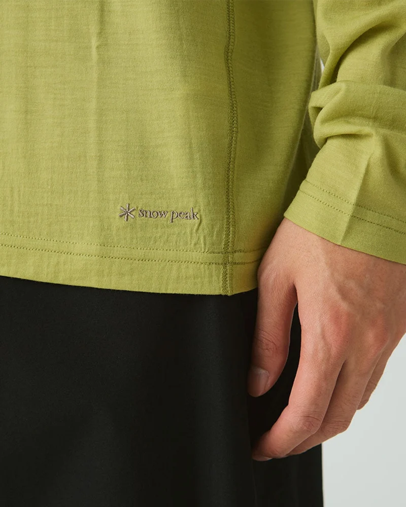 Snow Peak - Pull Demi-Zip Laine - Vert Clair