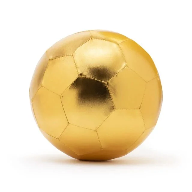 Ballon Foot En Tissus Or 22 Cm