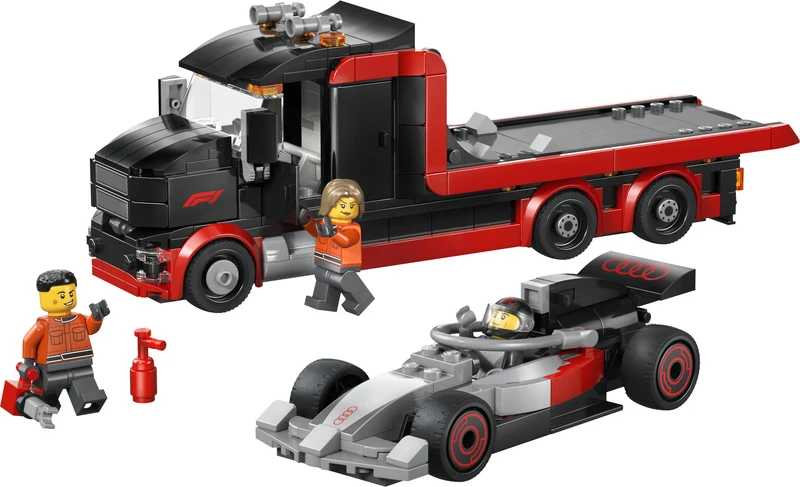 Le camion d’exposition de F1 avec voiture Audi