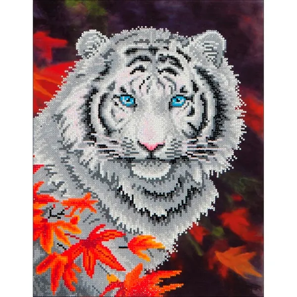 Tigre Blanc en Automne 44x55 Diamond Dotz