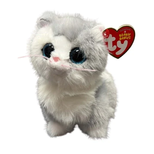 TY Beanie Boos Furley le chat gris et blanc