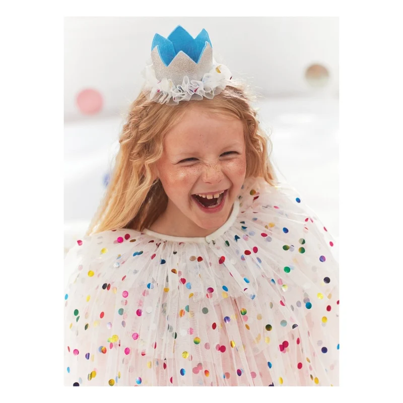 Cape en Tulle à Pointillés Brillants & Couronne et Baguette
