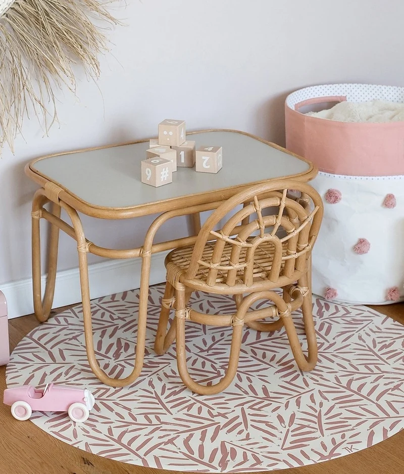 Tapis Protège Sol Rond SPLAT MAT | Ocean Leaves - Sea Shell