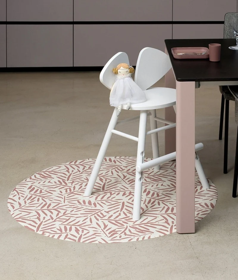 Tapis Protège Sol Rond SPLAT MAT | Ocean Leaves - Sea Shell