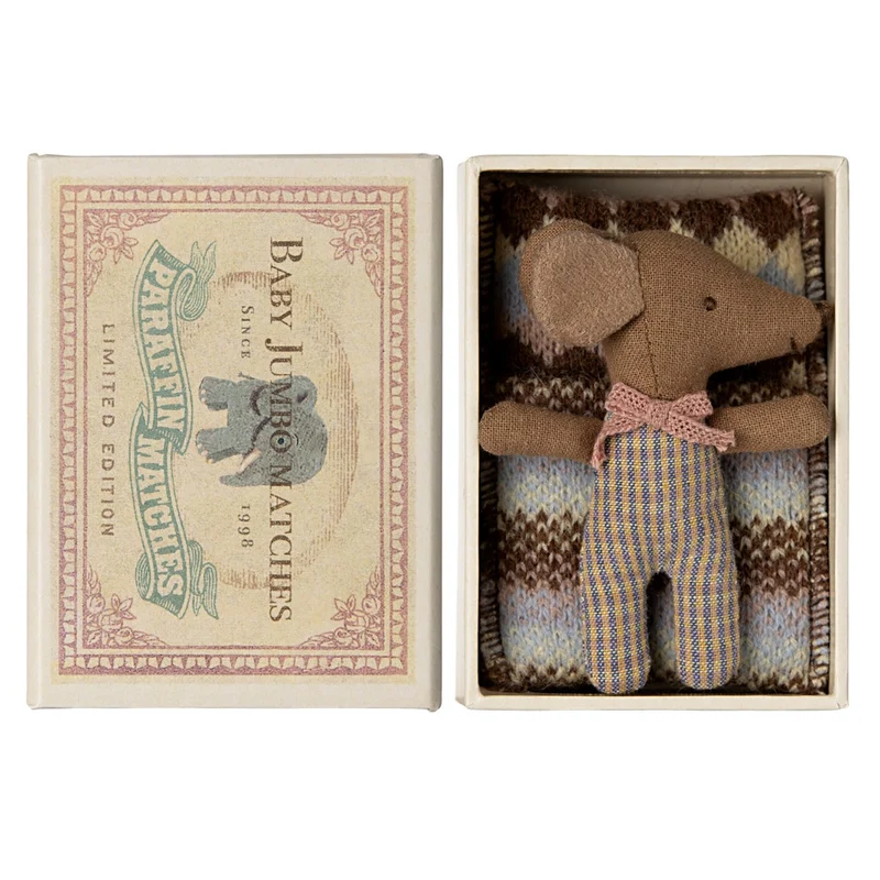 Souris Bébé "Sleepy Wakey" Dans Sa Boîte - Rose