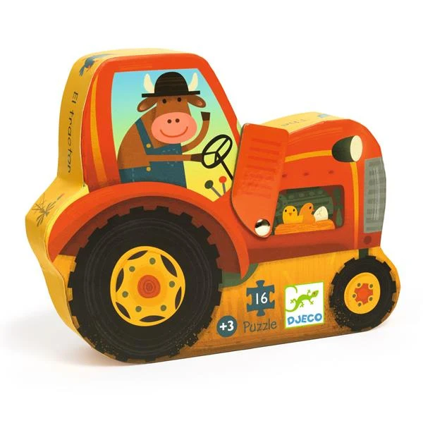Puzzle silhouette 16 pièces -Tracteur