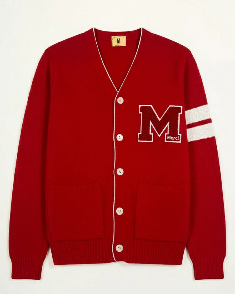 Merci x Nitto Knitwear - Cardigan Youri - Rouge
