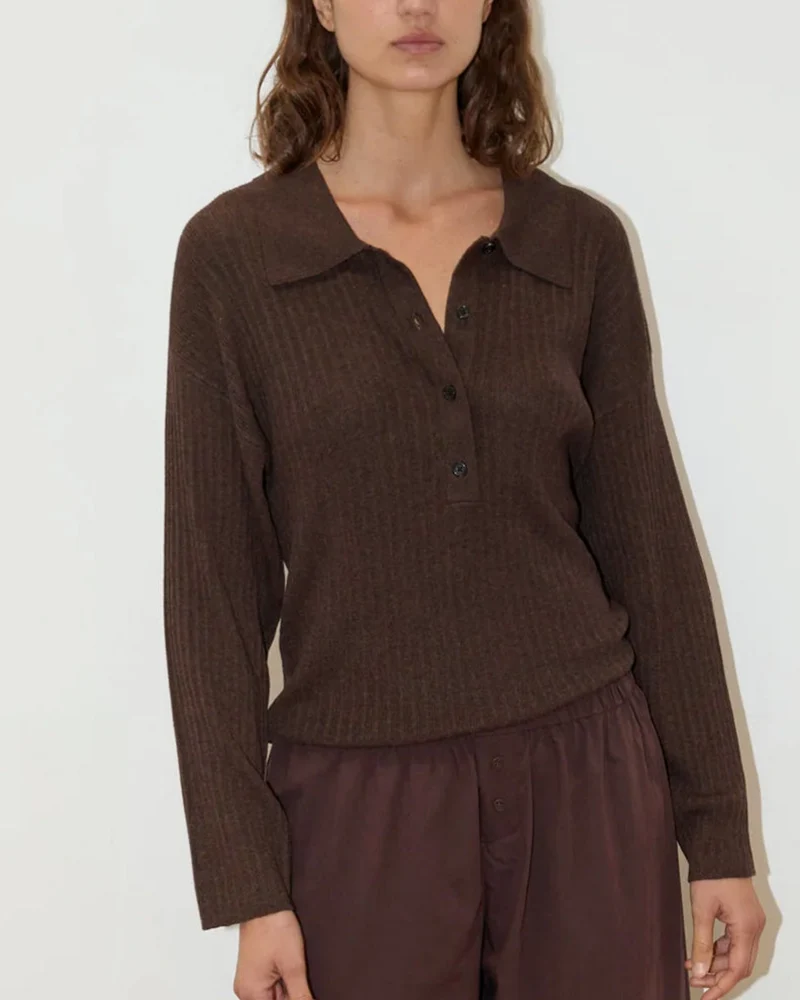 Deiji Studio - Polo Knit - Dark Almond