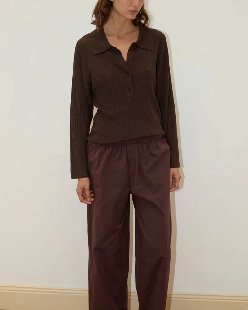 Deiji Studio - Polo Knit - Dark Almond