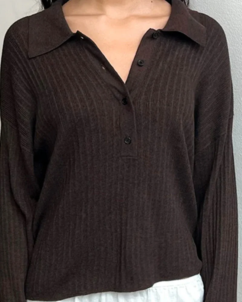 Deiji Studio - Polo Knit - Dark Almond