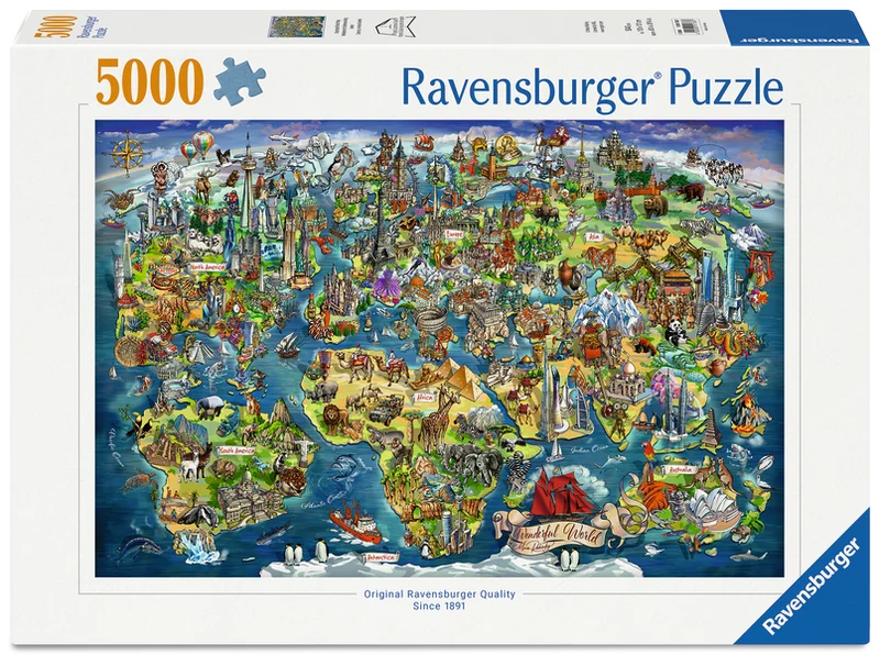 Carte du monde, 5000 pièces