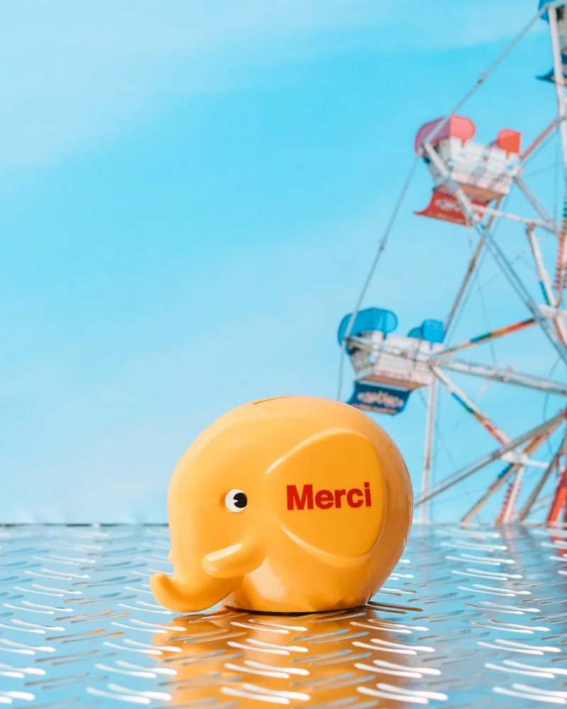 Merci - Tirelire Éléphant - Jaune