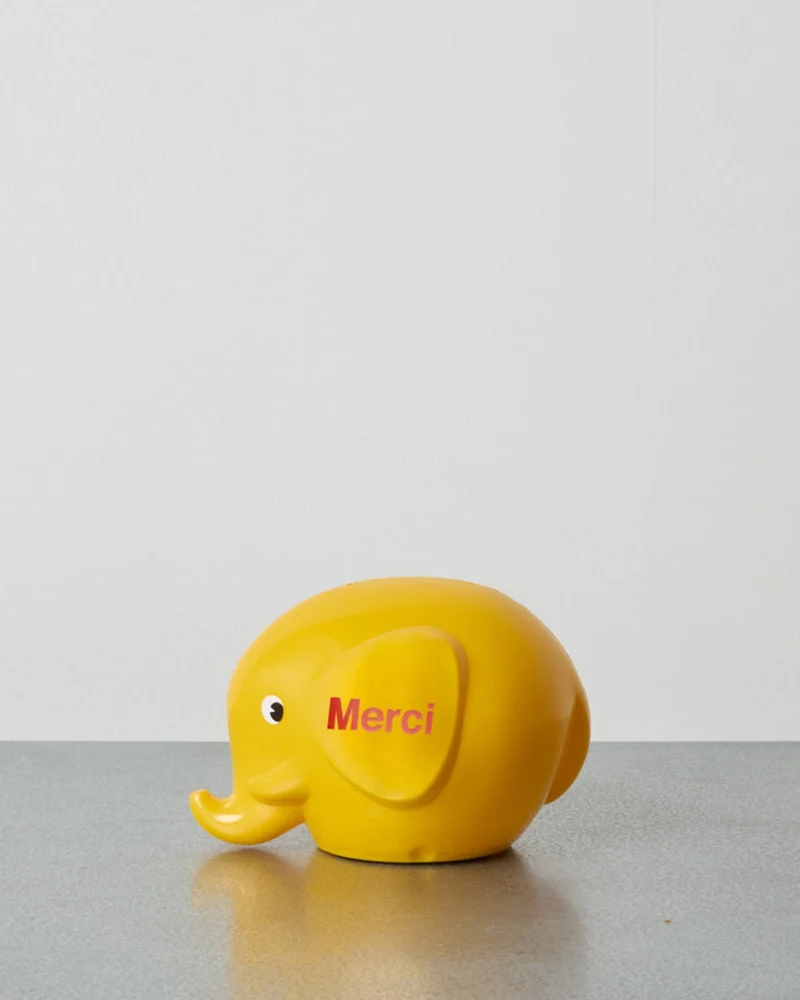Merci - Tirelire Éléphant - Jaune