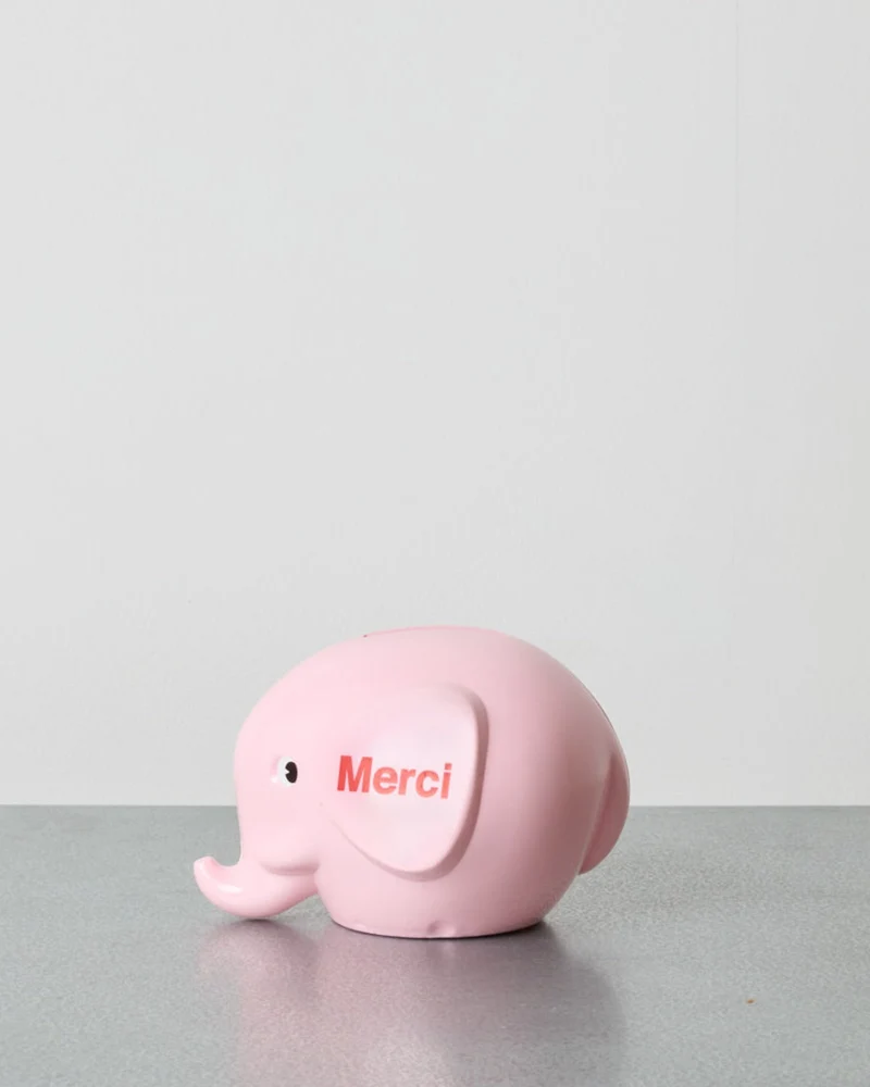 Merci - Tirelire Éléphant - Rose