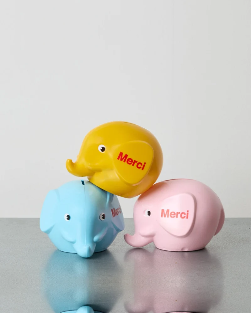 Merci - Tirelire Éléphant - Rose