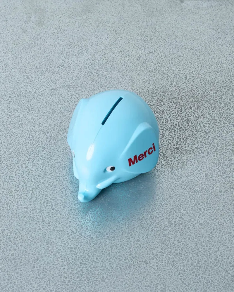Merci - Tirelire Éléphant - Bleu Clair