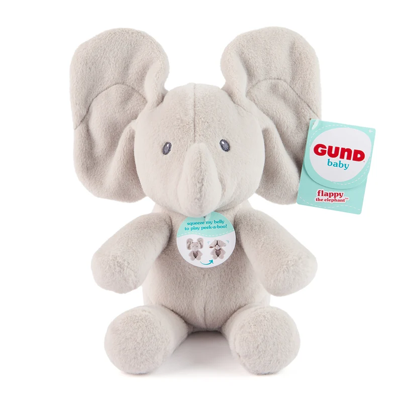 GUND Baby - Cache-cache Flappy l'éléphant, 18 cm